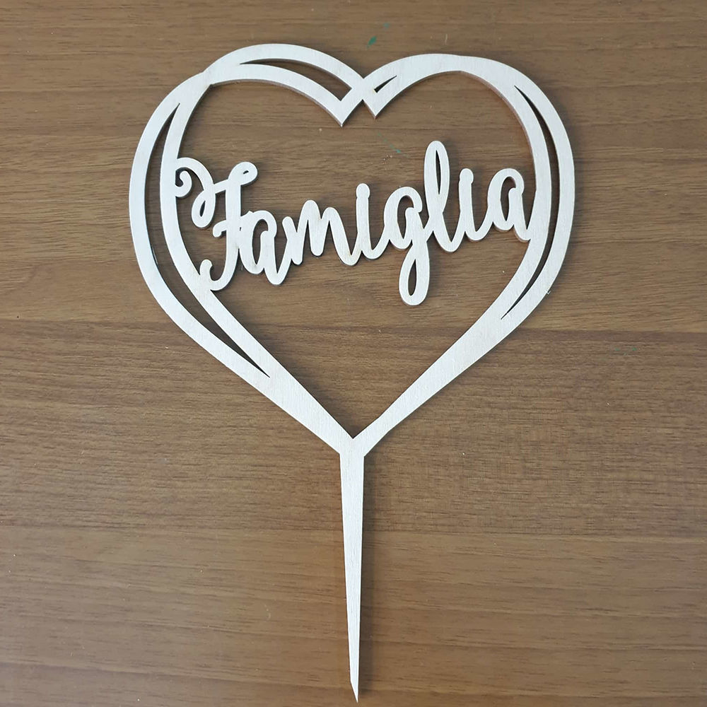 Cake Topper in Legno Personalizzato con Scritta 